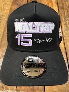 SRX MICHAEL WALTRIP #15 Mesh Back Cap 9FORTY Adjustable Black Trucker Hat OSFM - Picture 1 of 6