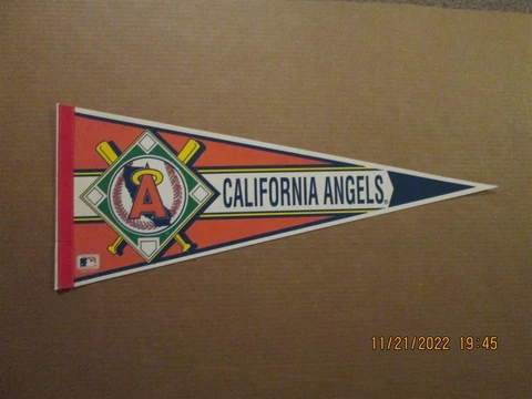 MLB California Angels Vintage Circa 1980's Crossed Bats Team Logo Pennant Cover