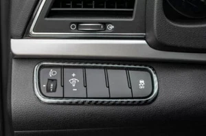 Steel Carbon Fiber Headlight Switch Control Frame Trim For Hyundai Elantra 17-20 - Picture 1 of 10