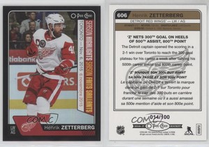 2016 O-Pee-Chee Season Highlights Black Rainbow Foil /100 Henrik Zetterberg #606