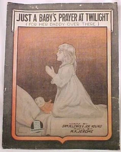 Just A Baby's Prayer At Twilight Sheet Music 1918 World War I Vintage - Picture 1 of 1