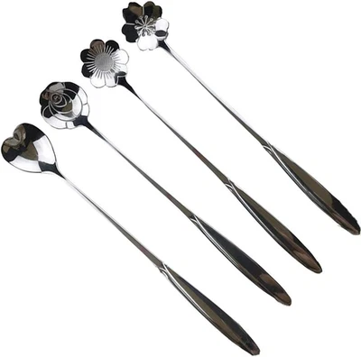 Stainless Steel Creative Long Handle Spoon Set - Mixing, Tea, Cake, Sugar, Desse - Image 1 of 4