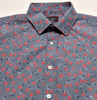 Camisa UNTUCKit Owens Calce Ajustado Cerezas Estampado Completo Botón Manga Corta Foto 1 de 4