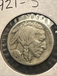 1921 S Buffalo Nickel Higher Grade Key Date Coin - Picture 1 of 2