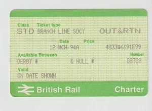 Railway Ticket BR APTIS BLS The Roxby Rambler 1994 Branch Line Society Rail Tour - Picture 1 of 1