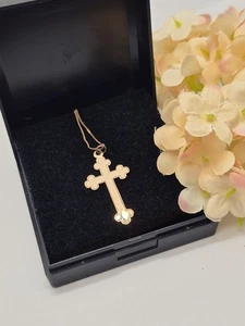 Kreuzanhänger 9 kt Rotgold gepunzt & Rotgoldkette. Religiös. - Bild 1 von 9