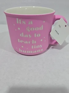 Sunday Morning Ceramics Soft Mug Good To Teach Tiny Humans Pink New! - Picture 1 of 6