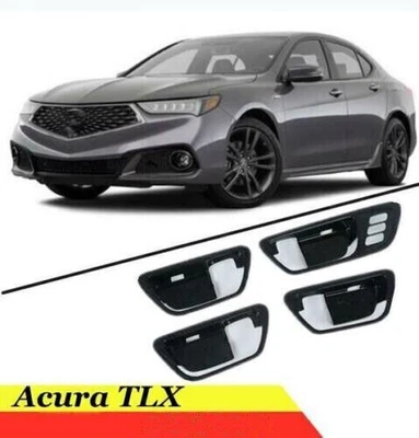 For Acura TLX 2015~2022 Carbon Fiber 4PCS Inner Door Handle Bowl Cover Trim - Image 1 of 4