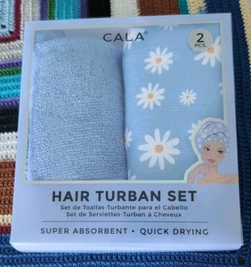 Hair Turban Set Super Absorbent Blue - Picture 1 of 2