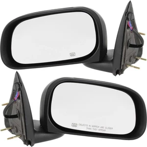 Set Of 2 Mirror Power For 2005-2010 Dodge Dakota Manual Folding Heated Black - Picture 1 of 12