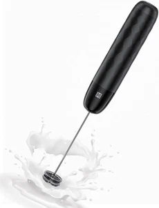 Maestri House Rechargeable Milk Frother, LunaFro Mini Handheld Electric Black  - Picture 1 of 8