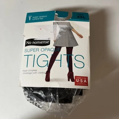 No Nonsense Super Opaque Tights Size XXL - NEW Black Smart Temp Fits 6'0" & 300# - Image 1 of 4