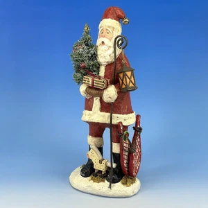 DEPT 56 Weihnachtsmann Figur rustikal primitiv Folk Wald Schneeschuhe Winter Weihnachten - Bild 1 von 24