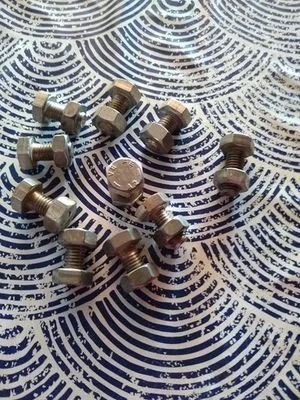 Lot 10 boulons vis écrou A2 en inox M 10 20 mm tête hexagonale de 17 - Photo 1/3