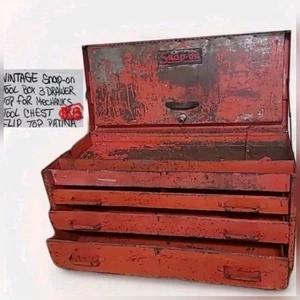 Vintage Snap-On Tool Box 3 Drawer Top For Mechanics Tools Chest, Flip Top Patina - Picture 1 of 24