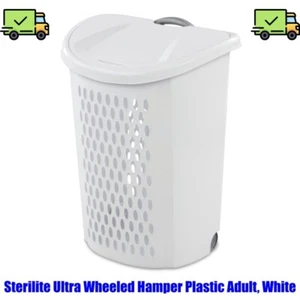 Sterilite Ultra Wheeled Hamper Plastic Adult, White - Picture 1 of 9
