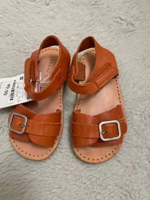 Zara NEW Toddler Girls Shoes Leather Sandals / Brown / US size 6.5 - Image 1 of 3