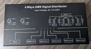 DMX124 Signal Distributor 4 Channel For DMX512 LED Strip Lights or DMX512 Decode - Picture 1 of 8