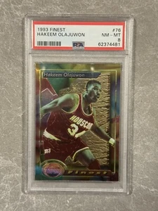 1993-94 Topps Finest Hakeem Olajuwon #76 PSA 8 Rockets - Picture 1 of 2
