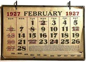 1927 WANDKALENDER ~ Kalender mit Bauern Buchhaltung Rückseiten - Bild 1 von 1