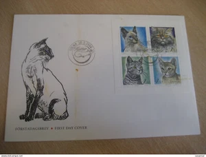 Stockholm 1994 Cats Mouse Felis Catus Cat Chat Cancel FDC Block Cover SW - Picture 1 of 1