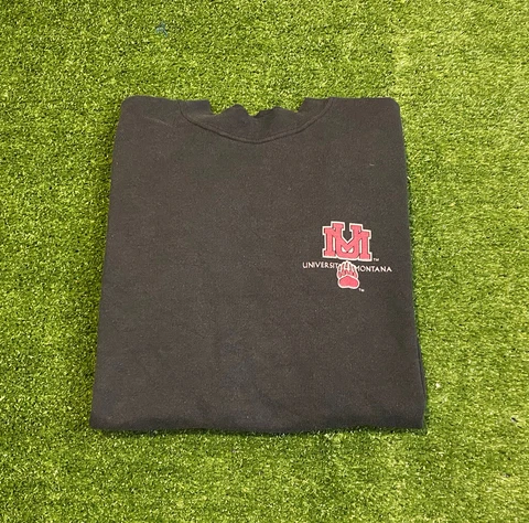 Vintage YTK Hanes University of Montana Grizzlies logo crewneck medium black Cover