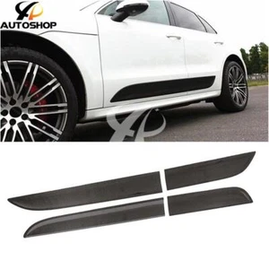 Real Carbon Fiber Car Side Door Trims Fit For Porsche Macan New - Foto 1 di 6