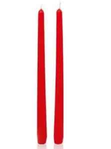 Red Taper Candles Pack x2 Premier Decorations - Picture 1 of 1