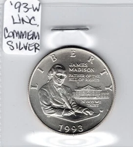 1993-W James Madison/Bill of Rights Commem 50¢, 90% SILVER UNC. ***FREE SHIP*** - Picture 1 of 2
