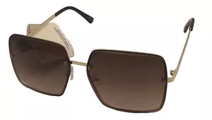 Occhiali da sole donna marca Lucky oro/metallo grandi quadrati montatura frontale, D2001 - Foto 1 di 13