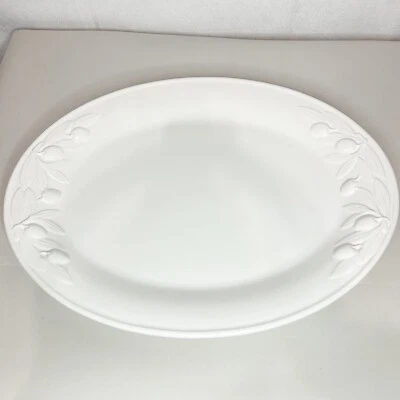 Plato para servir follaje otoño Acción de Gracias Navidad Pavo Blanco Sólido Portugal Foto 1 de 4