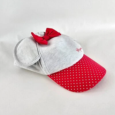 Minnie Mouse Hat Girls Grey Disney Polka Dot Ears Adjustable Cap World Youth - Imagem 1 de 4