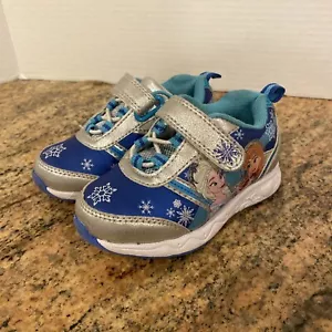 Disney Frozen II Kids Girl's Sneakers Children's Shoes Blue Silver Size 6 - Picture 1 of 7
