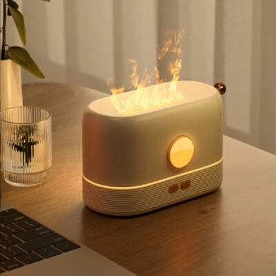 Difusor de aromaterapia de llama de aceite esencial y humidificador para el hogar máquina de luz LED Foto 1 de 4