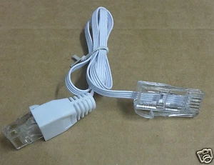 1m FLAT BT MALE TELEPHONE CONNECTOR 431a to RJ45 CABLE LEAD ETHERNET CAT5e - Afbeelding 1 van 5