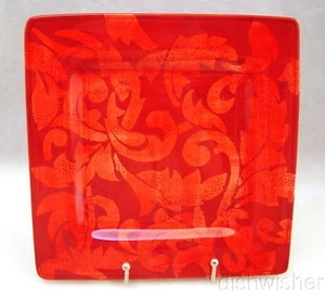 Laurie Gates REGENCY RED Square Salad Plate(s) 9 1/8" EXCELLENT - Picture 1 of 5