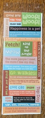 Happiness Is A Pet ~ Words Phrases Cat & Dog Puppy 2 Sheets Scrapbook Stickers - Image 1 of 2
