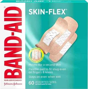 Band-Aid Brand Skin-Flex Adhesive Bandages 3-Sizes 60 Ct Flat Rate Shipping - Picture 1 of 4