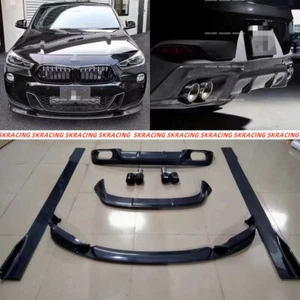 FRONT LIP REAR DIFFUSER SIDE SKIRTS WING FITS FOR BMW X2 F39 REAL CARBON FIBER - Picture 1 of 20