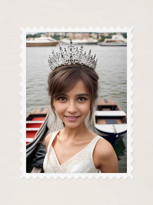 Wedding Tiara for Bride Queen Crown Royal Princess Quinceanera Crystal Headpiece - Image 1 of 4