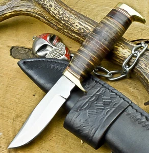 CUSTOM HANDMADE J2 STEEL Enthäutungsmesser, Camping Jagdmesser mit Scheide, SSN-413 - Bild 1 von 9