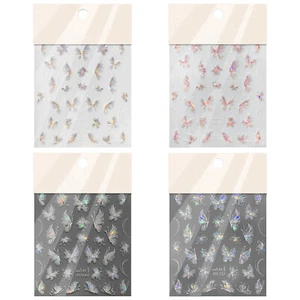 Frauen Mädchen selbstklebende 3D Schmetterling Nägel Stick Trendy 2 Stück Schimmer Acryl Zum Selbermachen - Bild 1 von 36