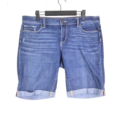 Pantalones Cortos Paige Mujer Talla 30 9" Entrepierna Denim Jean Corte Jax Rodilla Envejecido Foto 1 de 4