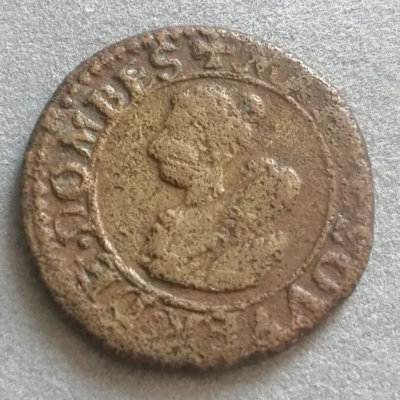 DOMBES - PRINCIPAUTÉ DE DOMBES - MARIE DE BOURBON-MONTPENSIER DT 16.. en cuivre - Photo 1/2