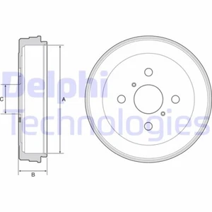 2x DELPHI Bremstrommel Trommeln Trommelbremse Hinten BF530 - Bild 1 von 1
