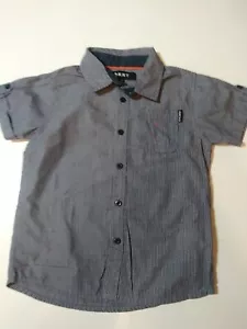 DKNY Boy's Size 4T Blue Striped Button-down Collared Short-sleeve Casual Top - Picture 1 of 12