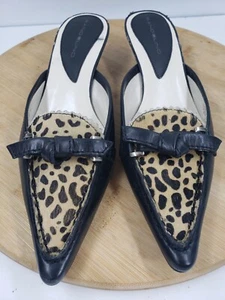 Bandolino Women Nicolette Leopard Slides Pointed Toe Kitten Heels Size 6.5M - Picture 1 of 8