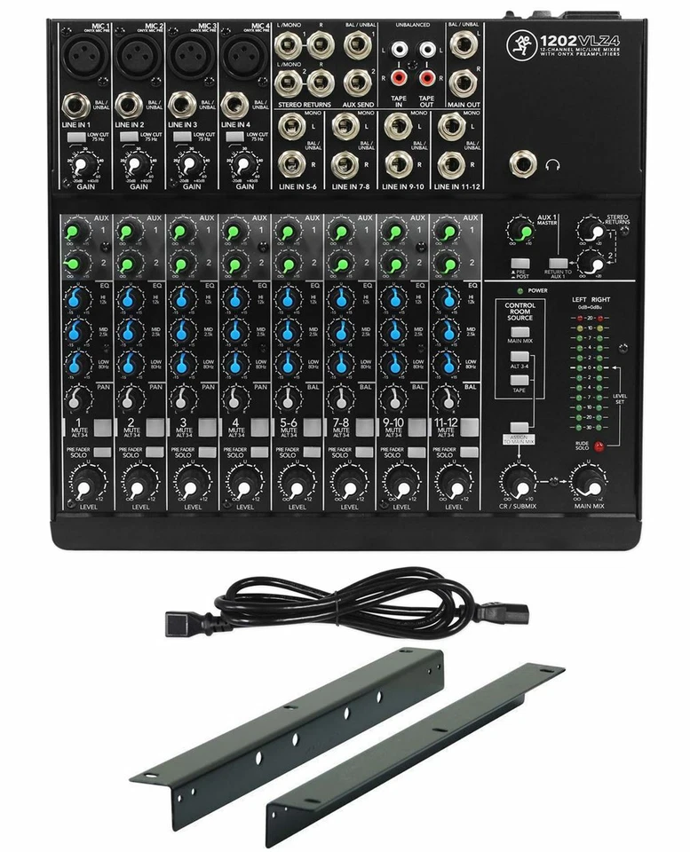 Mackie 1202VLZ4 12-channel Pro Mixer w/ 4 ONYX Preamps+RM1202-VLZ Rack Mount Kit - Image 1 of 4