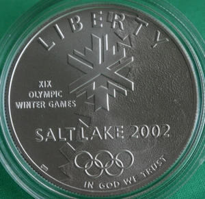 2002 P BU SALT LAKE CITY Olympics Silver One Dollar Coin ONLY Commemorative - Picture 1 of 2