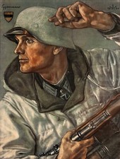 WW2 German Wehrmacht Officer Knight Iron Cross Winner K-98 Mauser Poster Print